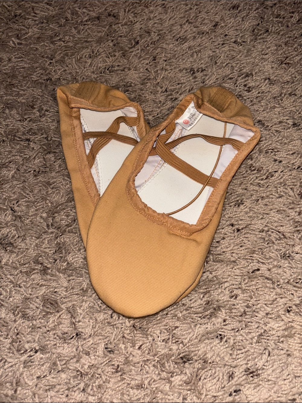 Tan Dance Foot Unders Shoe with Elastic Straps